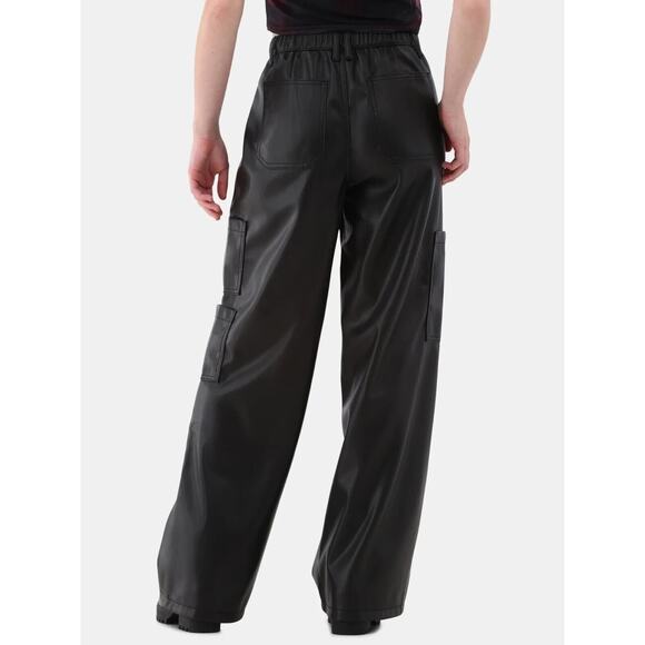 No Boundaries Womens Wide Leg Cargo Pants Black Mid Rise 31” Inseam Size XL - Picture 4 of 8